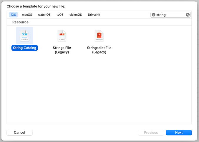 string catalog xcode