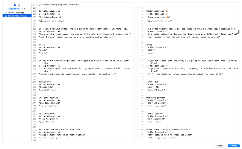 xcloc file preview before importing to xcode
